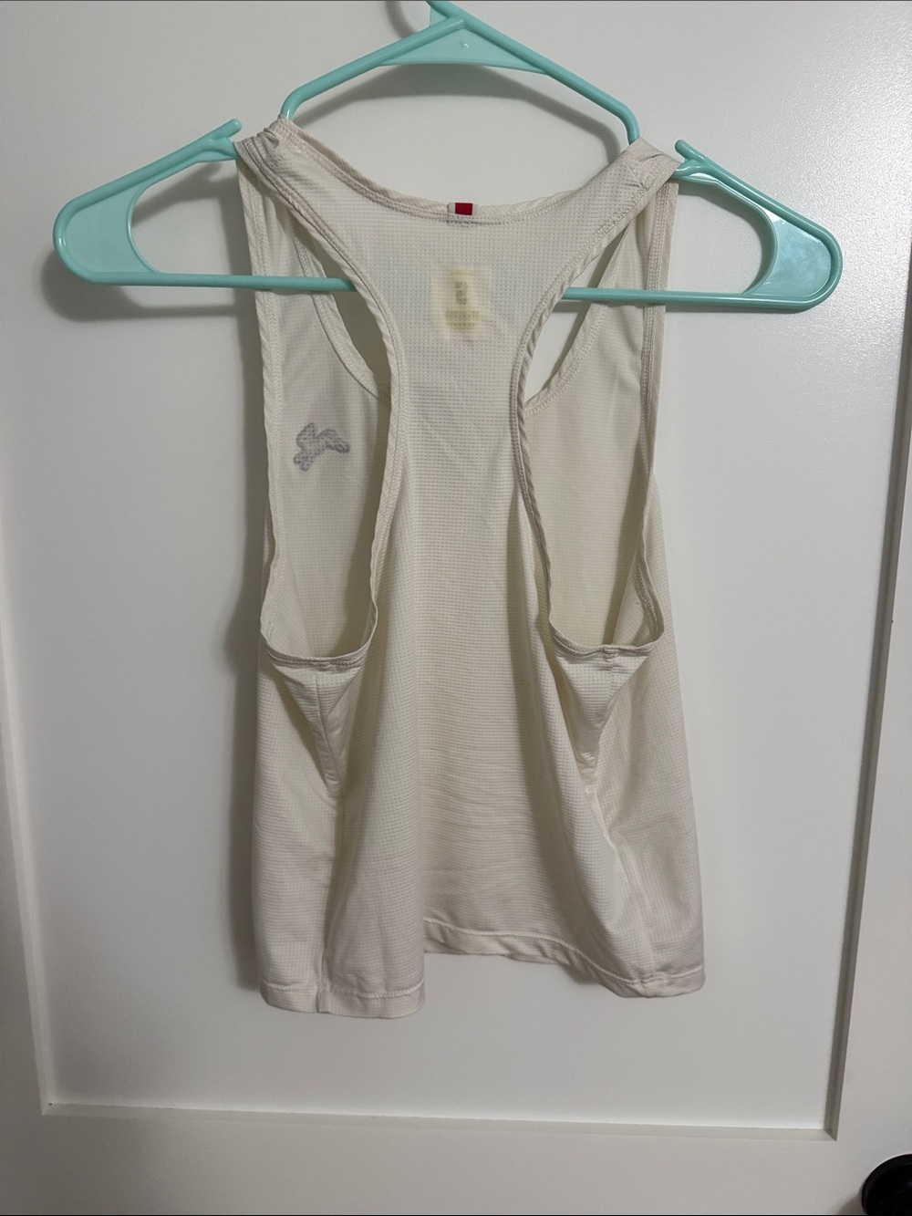 Tracksmith Cream Racerback Performance Tank with Logo Patch - Picture 3 of 3